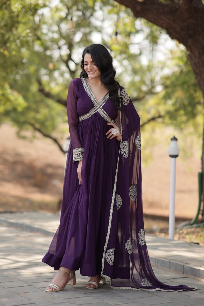 Alia cut gown with dupatta