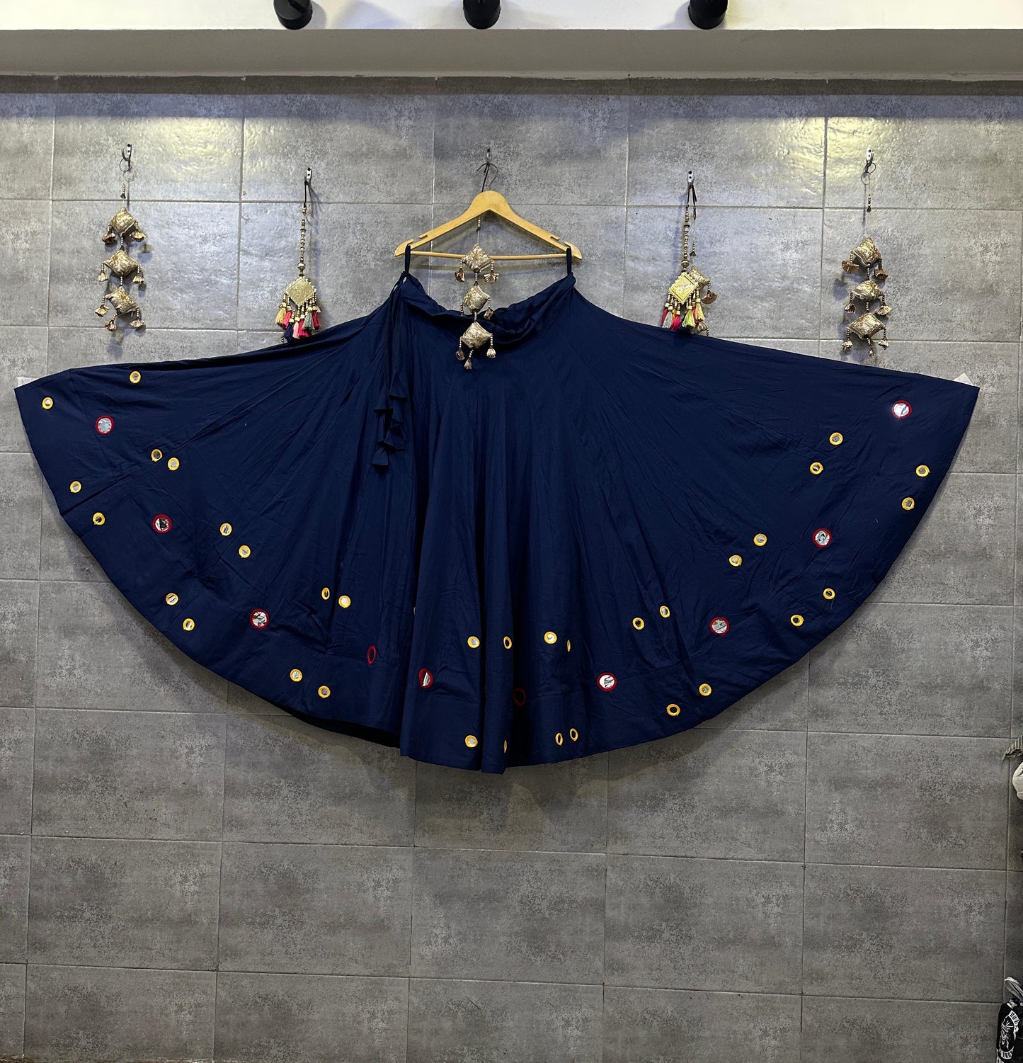 Rayon Cotton Foil Mirror Chaniya