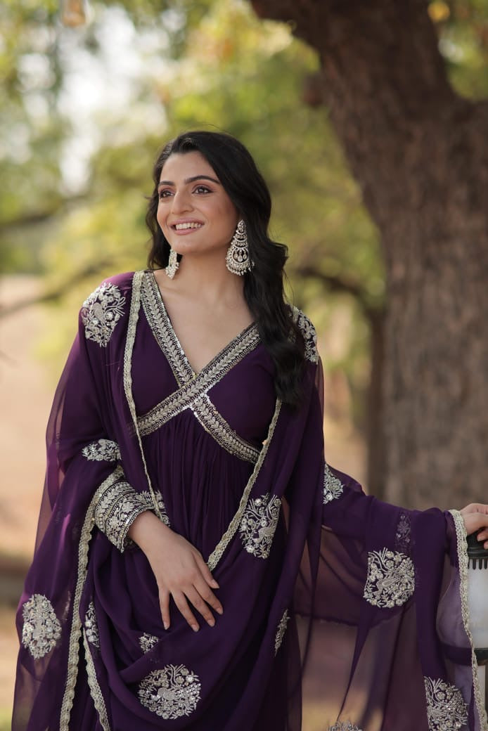 Alia cut gown with dupatta