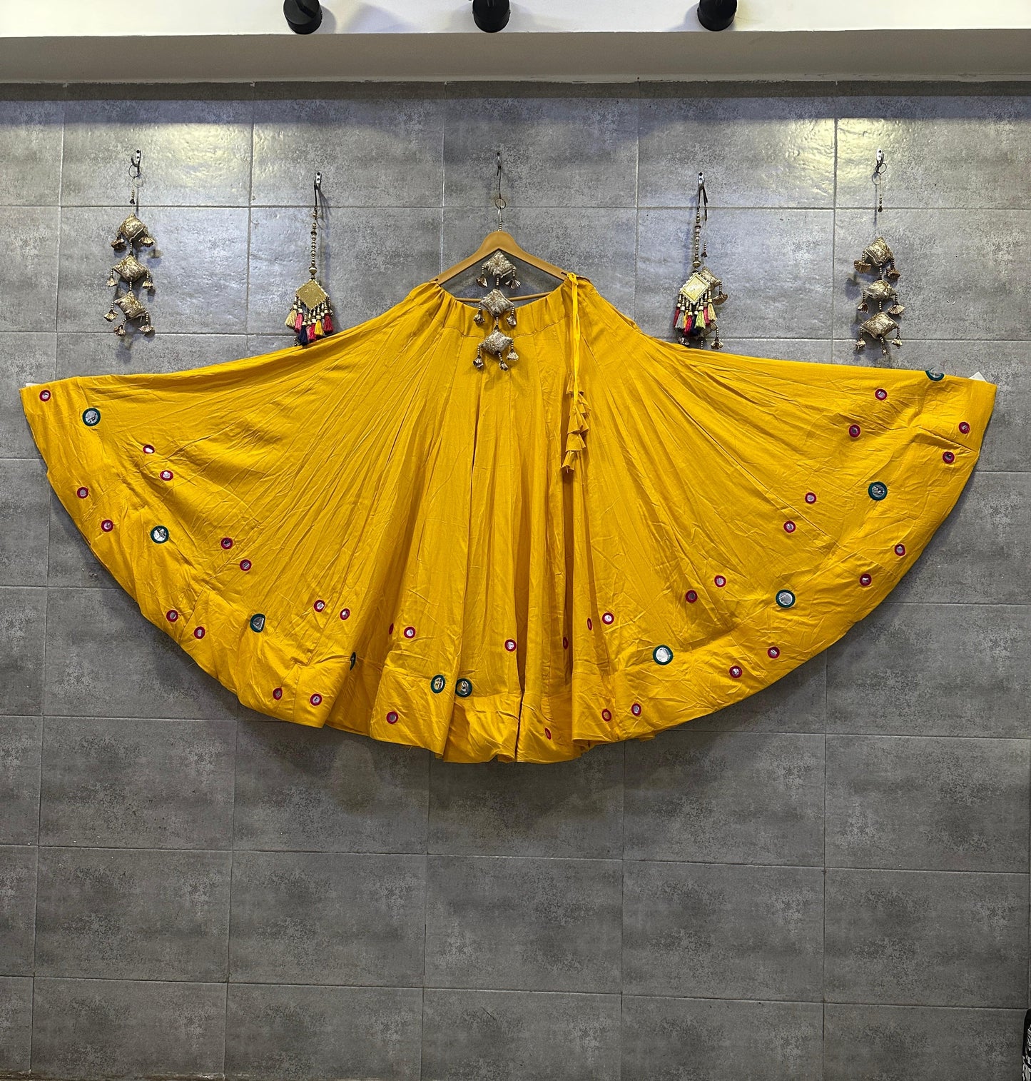 Rayon Cotton Foil Mirror Chaniya