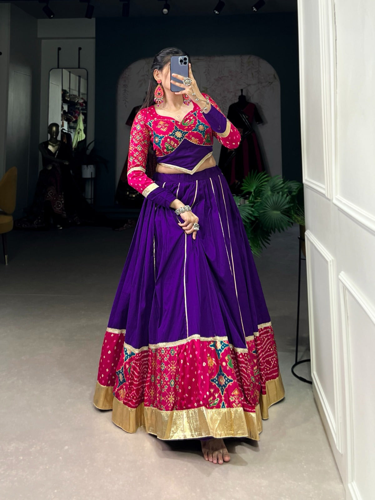 Festive silk fusion Lehenga Choli