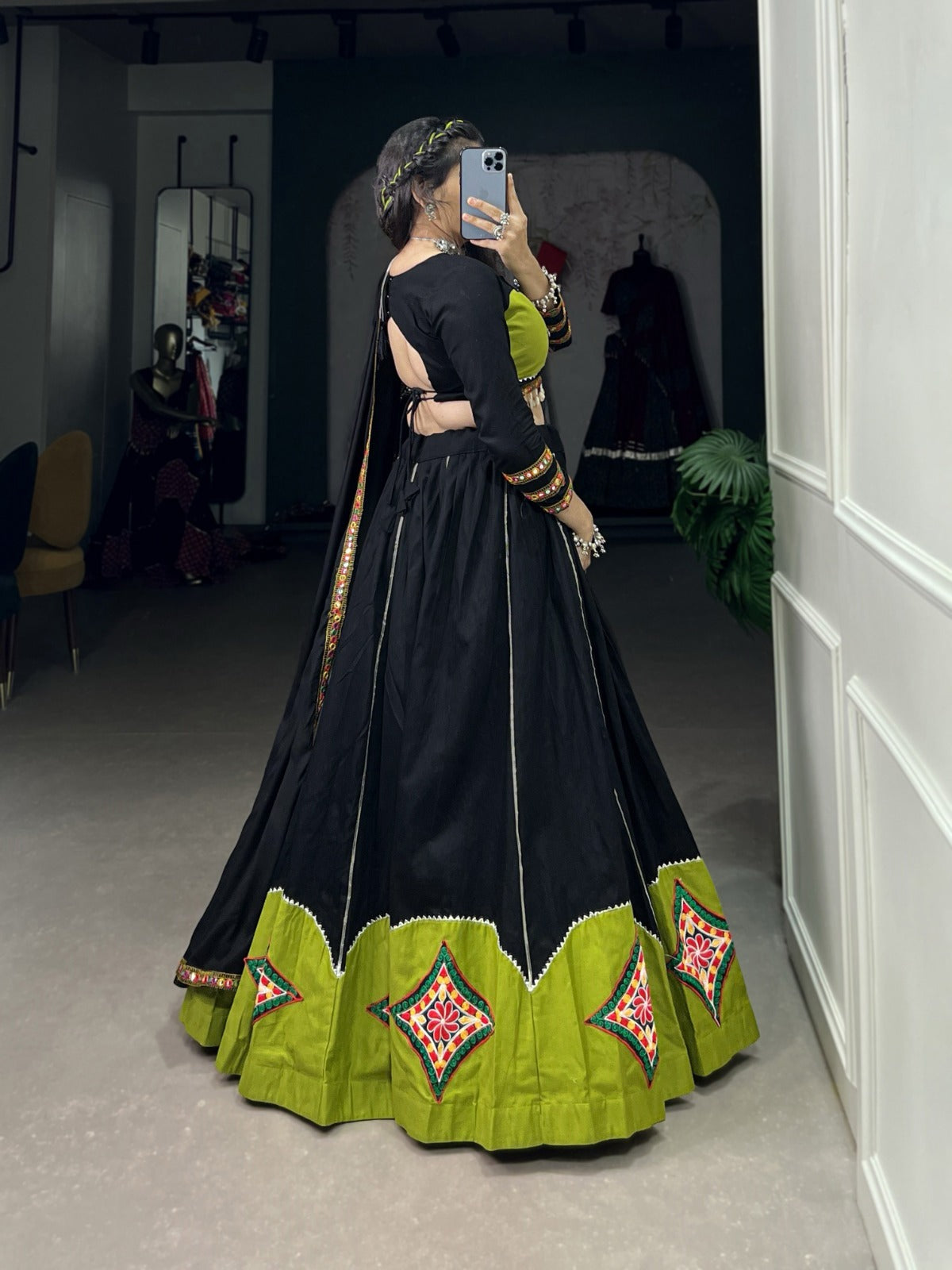 Navratri Gamthi patchwork Lehenga Choli