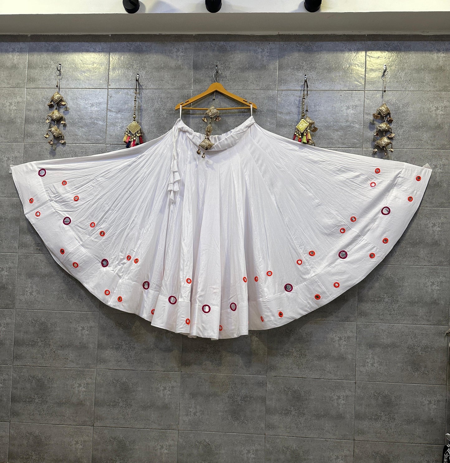 Rayon Cotton Foil Mirror Chaniya