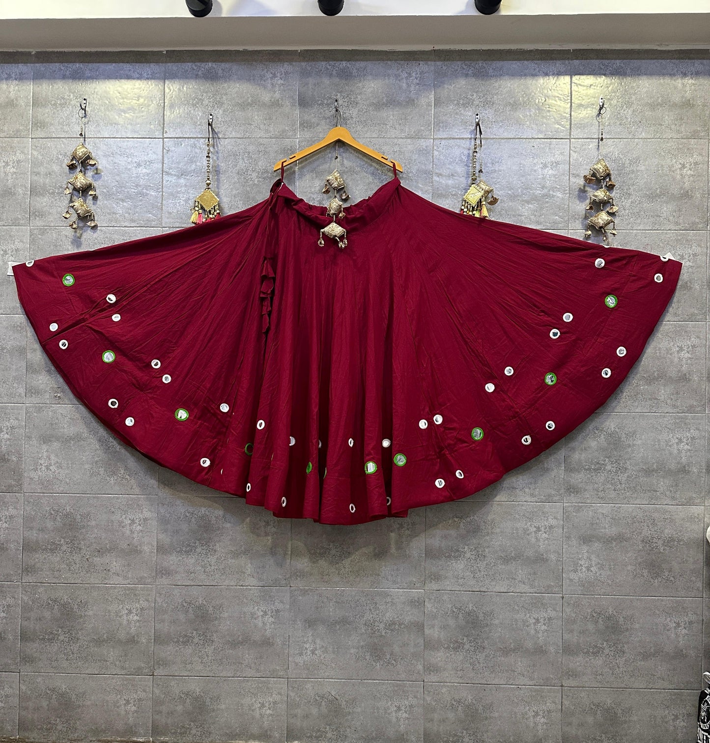 Rayon Cotton Foil Mirror Chaniya